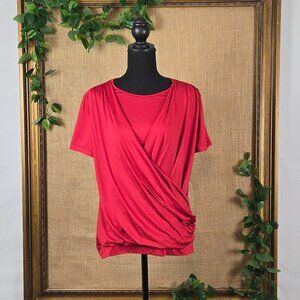 Zeagoo Short Sleeved Surplice Wrap with Attached Underlay - NWOT